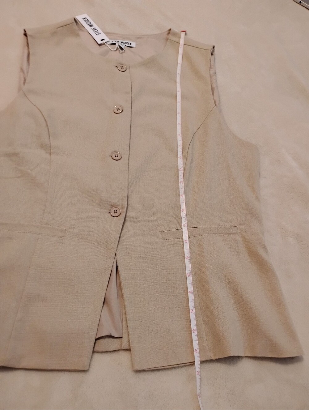 Steve Madden Beige Button Front Vest Size Large NWT MSRP $74 - Picture 7 of 10